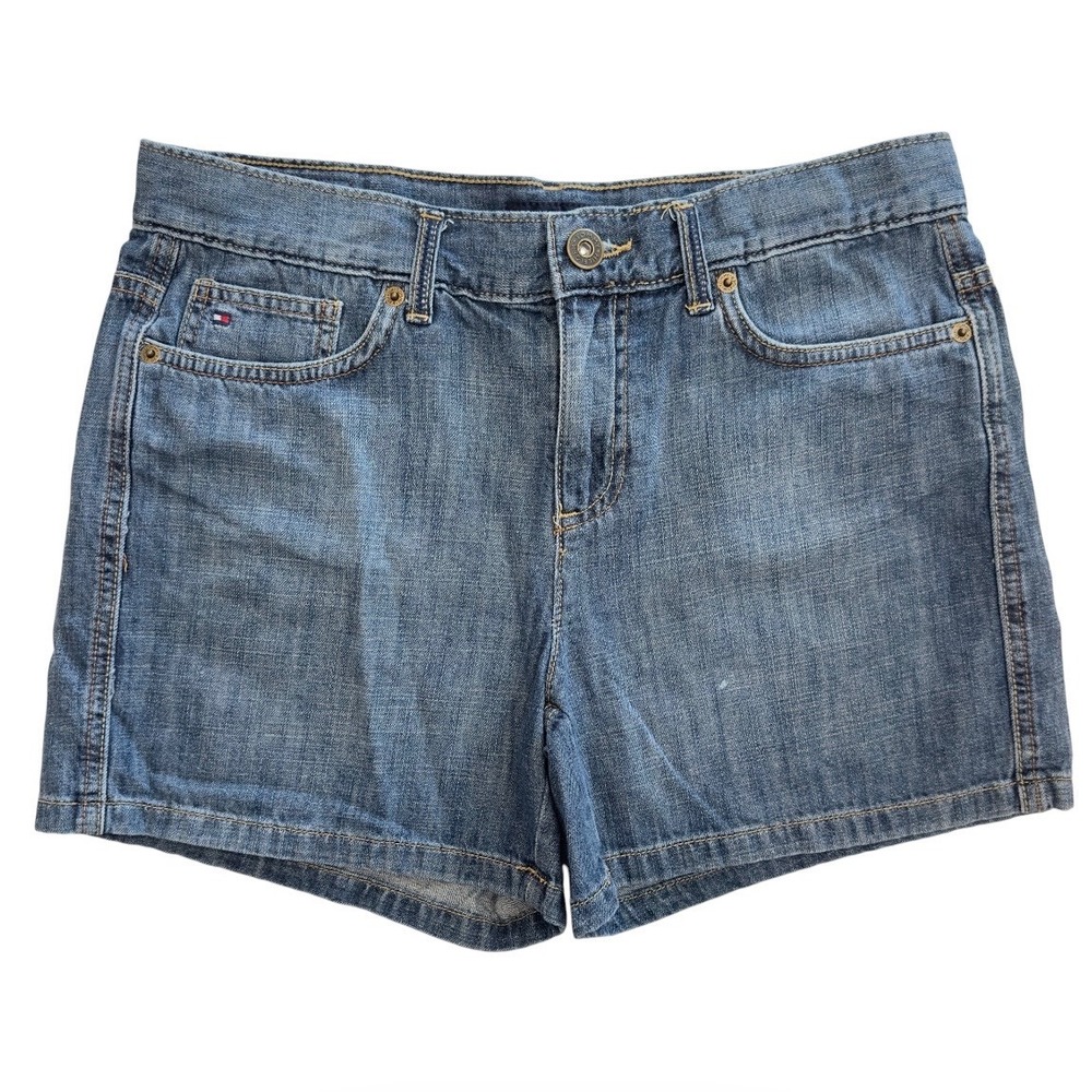 Tommy‎ Hilfiger Womens Blue Denim Shorts Medium Wash 100% Cotton Size 6